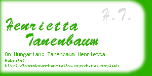 henrietta tanenbaum business card